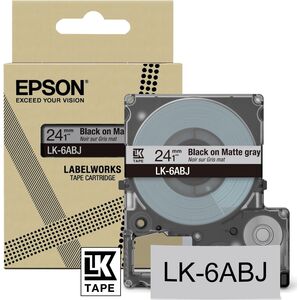 Epson Epson LabelWorks LK-6ABJ - Matt - Schwarz auf Mattgrau - Rolle (2,4 cm x 8 m) 1 Kassette(n) Hangebox - Band - fur LabelWorks LW-C610