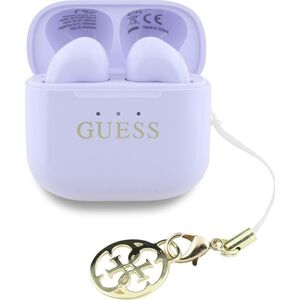 TWS Guess Glossy Effect Printed Classic Logo & Charm Lavender Headphones
