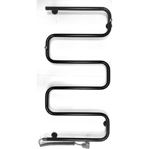 Towel dryer ELONIKA EE-5UD, 1060 x 550 mm, electric, 130 W, left, black