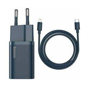 Baseus Φορτιστής με Θύρα USB-C και Καλώδιο Lightning 20W Power Delivery Μπλε (Super Si) (TZCCSUP-B03) (BASTZCCSUPB03) έως 12 άτοκες Δόσεις