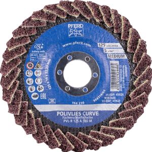 Felt grinding disc PFERD Curve PVL-R 125 A 180 M
