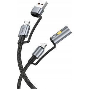 HOCO kabel All-in-one USB A / Typ C do Typ C / Zapalniczka samochodowa 3A 60W U138 1,2 m czarny