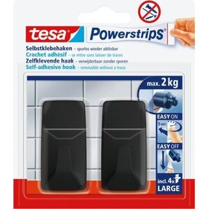 Tesa Haczyki samoprzylepne tesa POWERSTRIPS prostokątne 2kg, czarne