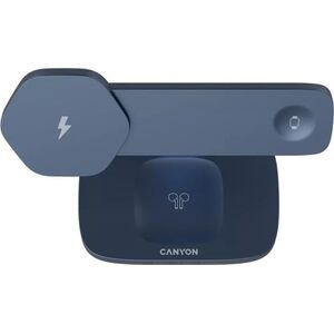 CANYON Wireless Charging Station Hexagon 310 3in1 DarkGrey/Blue