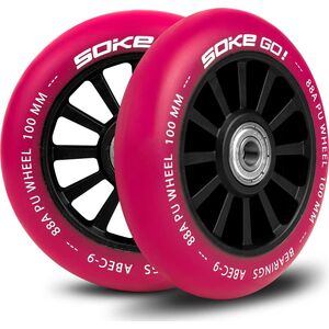Soke Kółka do hulajnogi 100 mm rubinowe 2 szt.