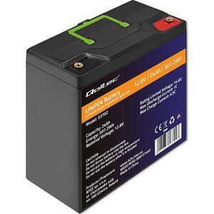 Qoltec Akumulator LiFePO4 Litowo-Żelazowo-Fosforanowy | 12.8V | 24Ah | 307.2Wh | BMS