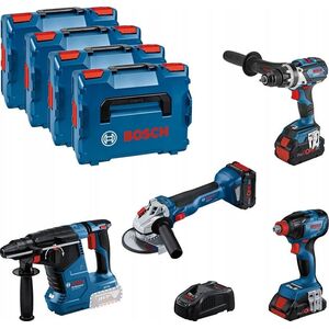 Bosch Professional 18V System Combo Kit: GSR 18V-110 C + GDX 18V-210 C + GWS 18V-10 + GBH 18V-24 C (incl. 2x ProCORE 5 batteries.