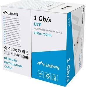 Kabel UTP Lanberg 1Gb/s 100m drut CCA