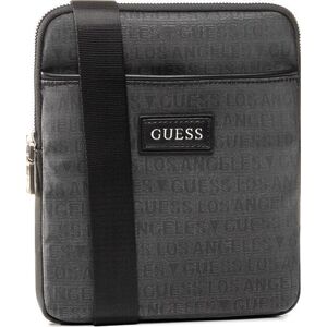 Guess, Dan, Flat Top Zip, Textile Crossbody Bag, Grey, 19 x 23 x 2.5 cm, For Men For Men