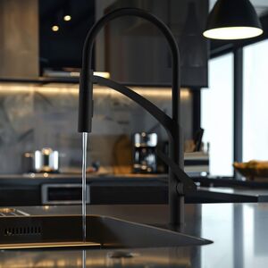 Sink faucet RUBINETA ULTIMA-50 BK, matte black, high