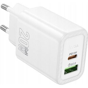 HOCO ładowarka sieciowa USB A + Typ C PD QC3.0 3A 20W N61 biała