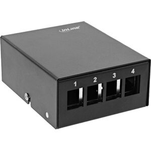 InLine InLine® Desktop Consolidation Point Box 4x Keystone RJ45, metal, black RAL9005