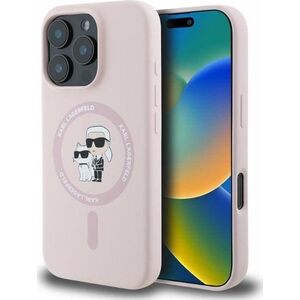 Karl Lagerfeld Karl Lagerfeld KLHMP16LSCMKCRHP iPhone 16 Pro 6.3" różowy/pink hardcase Silicone KC Heads Ring MagSafe