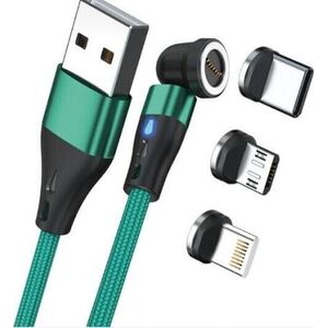 Καλώδιο USB Realpower RealPower Μαγνητικό καλώδιο 3 Amp, 1m, πράσινο με προσαρμογείς