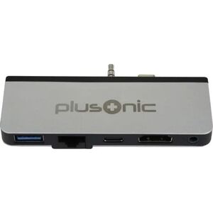 Z Plusonic Docking Adapter/Hub für Microsoft Surface Go, 5in1: USB 3.0/RJ45 Gigabit-Ethernet/Type-C/HDMI/AUX