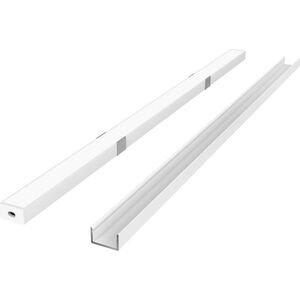 LED profilio komplektas, 2m, pavirsinis, baltas, su baltu dangteliu, laikikliais ir aklemis