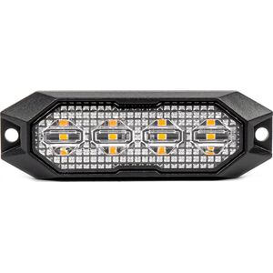 AMiO Lampa błyskowa ostrzegawcza płaska 4x3w led r65 r10 12v 24v amio-03929