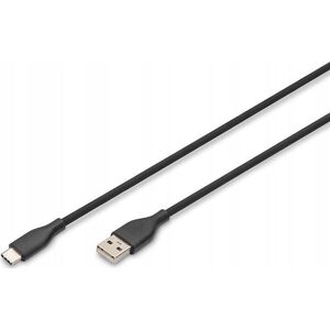Καλώδιο USB Digitus Digitus USB-A > USB-C 2.0 (ST-ST) 1m Καλώδιο φόρτισης Σιλικόνης 60W Μαύρο