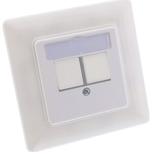 InLine InLine® Frame set for 2x RJ45 Keystone SNAP-In, white RAL9010