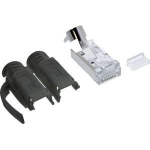 InLine InLine® crimp plugs Cat.6A RJ45 shielded, with bend protection and insertion guide, black, 100pcs. pack