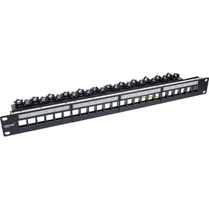 InLine InLine® Patch panel 24-way, Keystone empty panel Patch panel, 19", 1U, black RAL9005