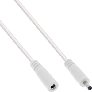 InLine InLine® DC extension cable, DC plug male/female 3.5x1.35mm, AWG 18, white, 3m