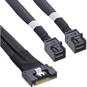 InLine InLine® Slim SAS cable, SFF-8654 8i to 2x SFF-8643, 0.75m
