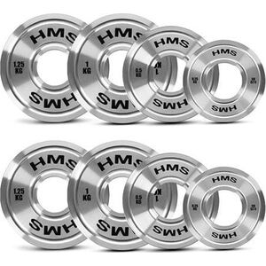 TOS ZESTAW TALERZY OLIMPIJSKICH STALOWYCH KALIBROWANYCH 2 x 0.25 - 1.25 KG (6 KG) HMS