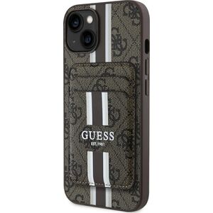 Etui Guess 4G Stripes z portfelem         Magsafe do iPhone 15 brązowy