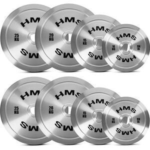 TOS ZESTAW TALERZY OLIMPIJSKICH STALOWYCH KALIBROWANYCH 2 x 10 - 25 KG (140 KG) HMS