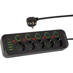 Blow Przedłużacz sieciowy PS-550S 5-Gniazd 4xUSB 1xUSB-C 5m czarny 2x1mm