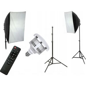 Zestaw studyjny Xrec Zestaw 5w1 Lampa Led 200w (1600w) 3000-6500k + Pilot Softbox 50x70cm Statyw 230cm / Led803