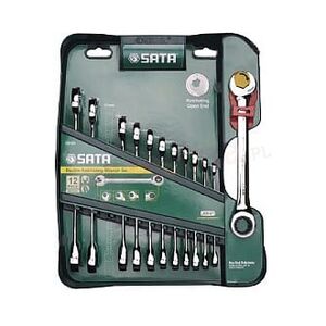 SATA Zestaw kluczy płasko-oczkowych z grzechotką 8-19mm 12szt. (09066)