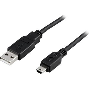 Kabel USB Deltaco USB-A - miniUSB 1 m Czarny (USB-24S)