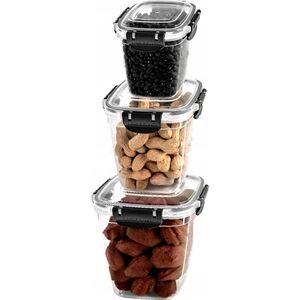 Kpl pojemników kwadratowych MASTER 3 cz. 575,1075,1900 ml