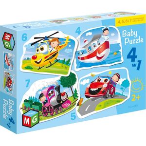 Multigra Puzzle 4w1 baby  Pojazdy -