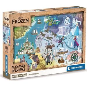 Clementoni CLE puzzle 1000 Compact DisneyMaps Frozen 39784