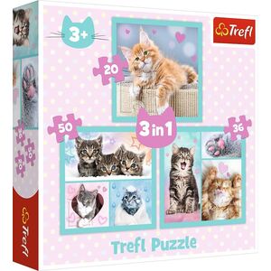 Trefl Puzzle 3w1 Słodkie kotki 34862 Trefl