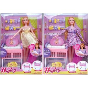 Pro Kids Lalka w ciązy + łóżeczko i akcesoria