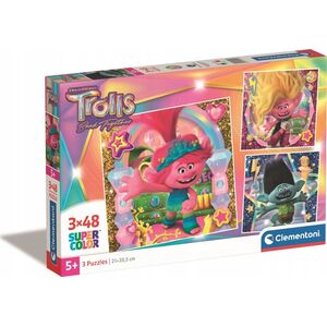 Clementoni Clementoni Puzzle 3x48el SuperColor square Trolls 3 25292