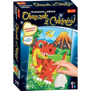 Ranok Cekinowy obrazek. Dinozaur Trex