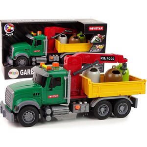 LeanToys Ciężarówka Auto Dźwig Transport Kosz na Śmieci Dźwięk