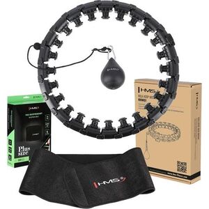 HMS ZESTAW HULA HOP HHW12 BLACK Z WYPUSTKAMI I OBCIĄŻNIKIEM HMS + PAS BR163 BLACK PLUS SIZE
