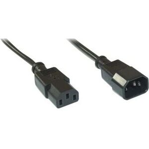 Kabel zasilający InLine 3pin IEC M/F, Czarny 2m (16632A)