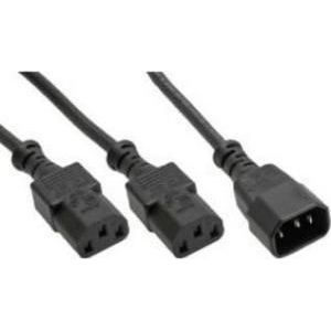 Kabel zasilający InLine InLine Power Kabel zasilający koniczynka Typ F 1x IEC-C14 do 2x IEC-C13 1m