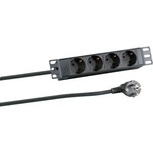 EFB EFB 10" 1HE Steckdosenleiste 4xCEE 7/3 ohne Schalter,Alu,sw