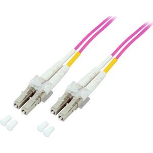 EFB EFB LWL Kabel Duplex Jumper LC-LC 50/125 OM4 25 Meter LSZH Halogenfrei erika violett 2.0mm geprueft mit Messprotokoll