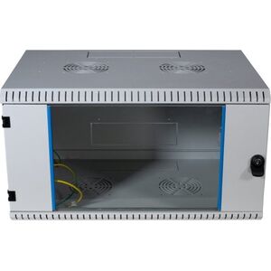 EFB EFB 48,26cm Wandgehaeuse GRAU 4HE Tiefe 400mm 1-teilig komplett vormontiert RAL7035 Seitenwaende abnehmbar Abschliessbar