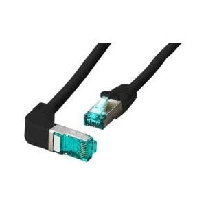 EFB EFB RJ45 Patchkabel S/FTP Cat.6A LSZH einseitig 90 Grad gewinkelt 3m schwarz