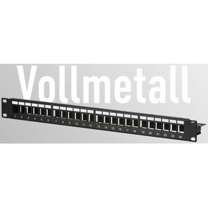 EFB EFB Verteilerfeld Patchpanel 48,26cm 19Zoll 1HE 24-Port schwarz ohne Keystone